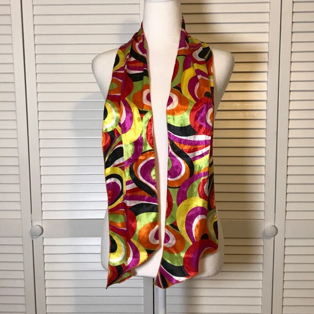 Colorful Abstract Swirls Silky Women Scarf